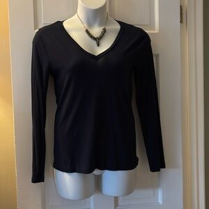 Navy J.Crew V-neck tee, XL, good condition! Long sleeves!